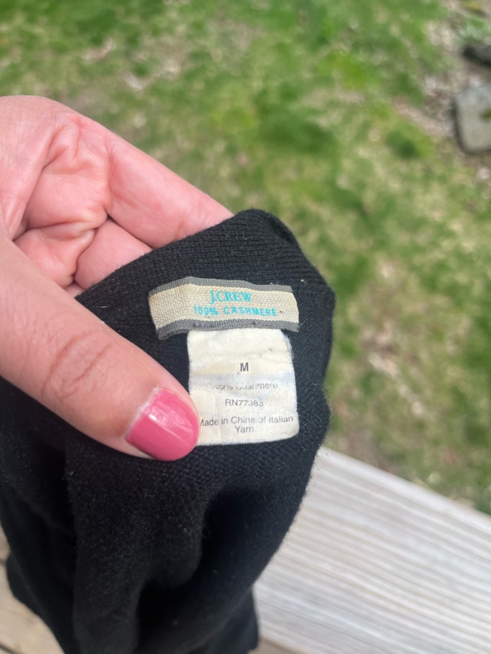J.Crew black cashmere 3/4 sleeve cardigan - Picture 4 of 6